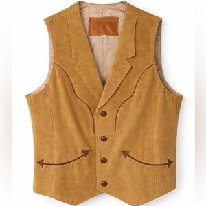 Vintage William Barry Brandon Colorado Suede Leather Western Heritage Vest M/42